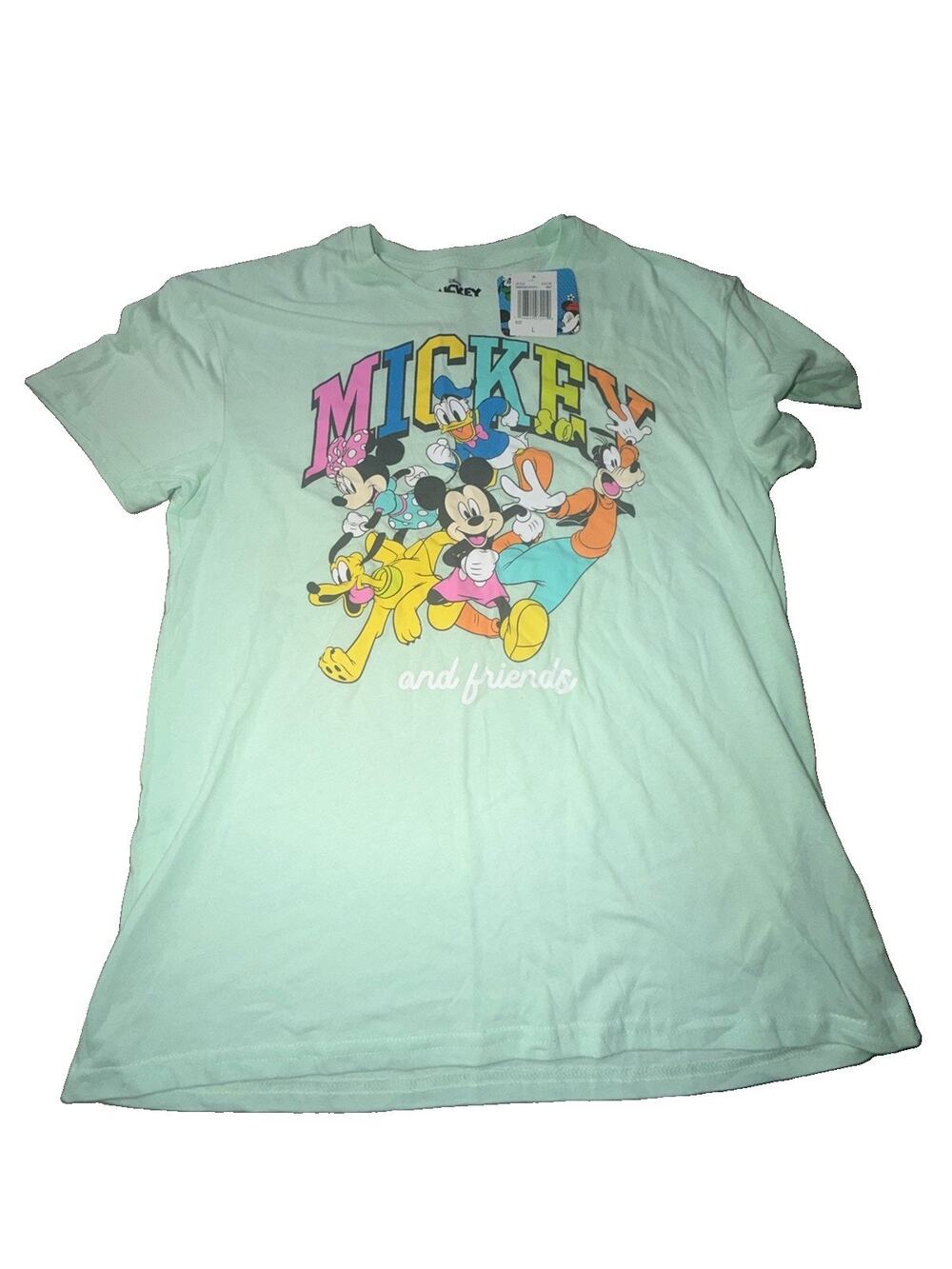 NWT DISNEY AND FRIENDS MICKEY SIZE LARGE MINT GRAPHIC TEE (AO11)